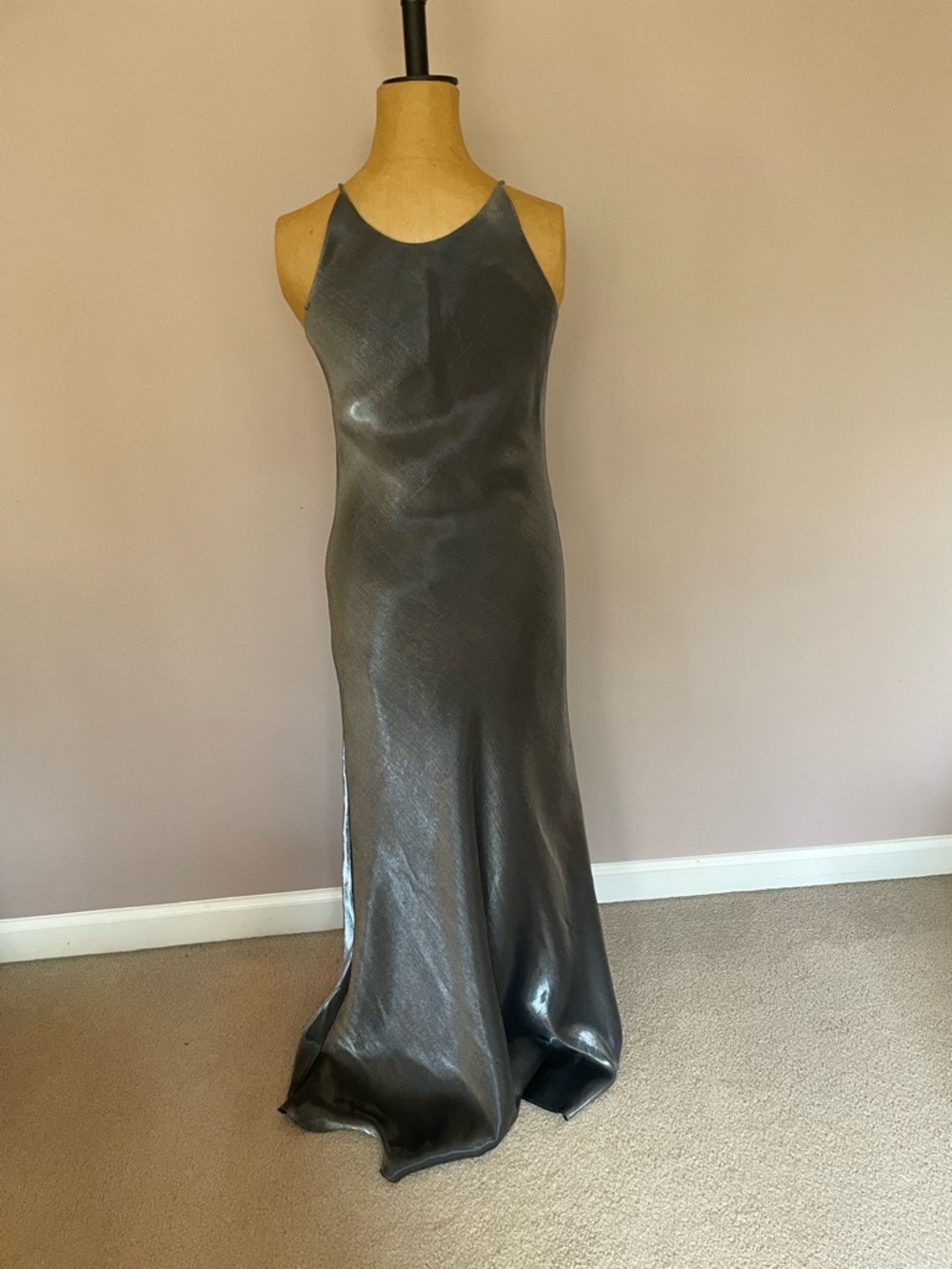 Metallic Charcoal Gown. Sleek and Dreamy for dress up!